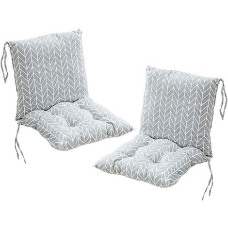 (Gris)Lot de 2 Coussins de Chaise avec Dossier, Assise, Coussin d'assise et Coussin de Dossier,40x40x40 cm, extérieur et intérieur