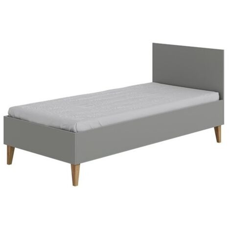 GRISO - Letto singolo grigio per bambini 180 x 80 cm con base