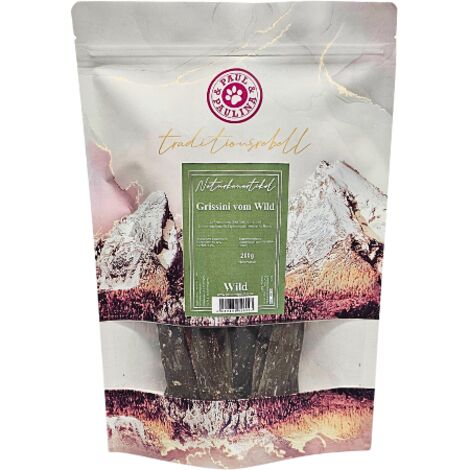 Grissini con caza 250 g  premio de fácil digestión para perros  solo 3,9 % de grasa  Paul & Paulina