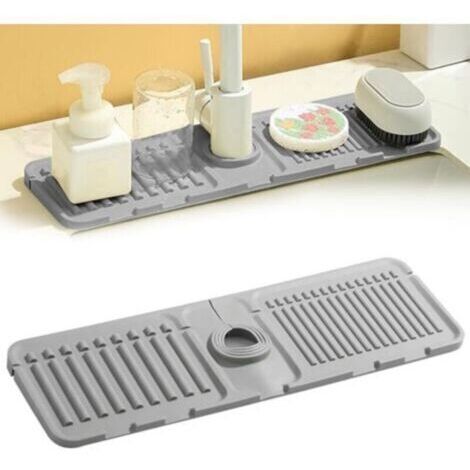 (Gris).Tapis de Disque de Drain de Robinet résistant aux éclaboussures, Tapis de Robinet pour évier de Cuisine, 2024 Nouveau Tapis de Disque de Drain en Silicone Tapis de Drain de Robinet