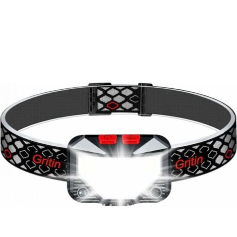 Gritin rechargeable LED headlamp, super bright headlamp with 8 lighting modes, motion sensor and red light, mini IPX5 waterproof headlamp, ideal for running, jogging