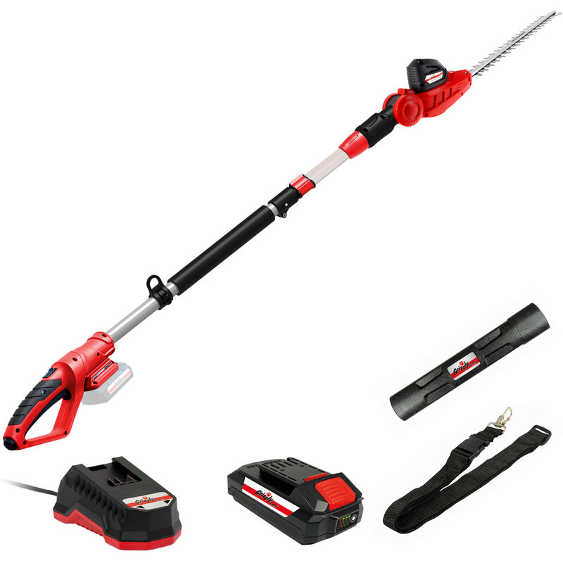 Ahs 2020 t - Taille-haie télescopique sans fil, batterie incluse - Grizzly Tools