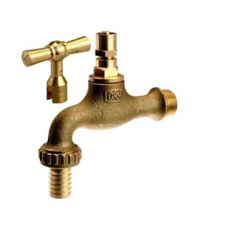 GRK – Robinet d'arrosage avec tête cache-entrée – Raccord 15x21 – Sortie 20x27 – Matière laiton – Pression max 10 bar
