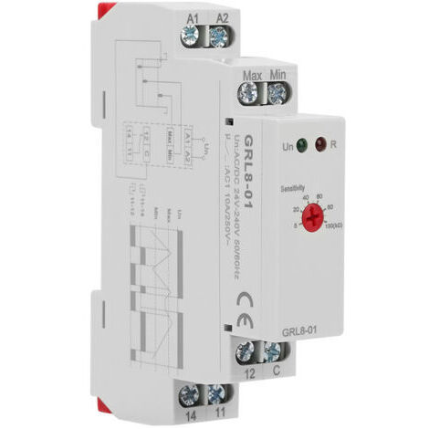 GRL8-01 Relais de contrôle de niveau de liquide Contrôleur de niveau d'eau 10A AC/DC 24V-240V
