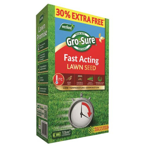 Gro-Sure Fast Acting Lawn Seed 10m2 + 30% Free