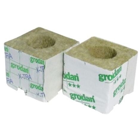 GRODAN - CUBE laine de roche x384 CUBES 75X75X65 mm Grand trou 40/35MM