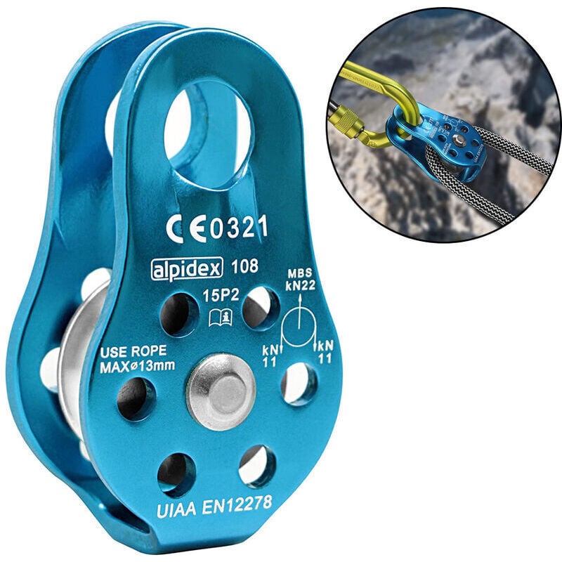 Image of Mumu - Große Einzel-/Doppelrollen-Rettungsrolle mit Drehplatte, Rolle aus Aluminiumlegierung, blau