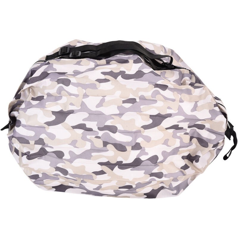 Image of Große, wasserdichte Reisetasche, faltbar und tragbar, ideal zum Einkaufen, graues Tarnmuster.