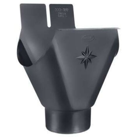 GRÖMO ALUSTAR Einhangstutzen oval Anthrazit 280 / 80 halbrunde Rinne, SX (glatt), 82221