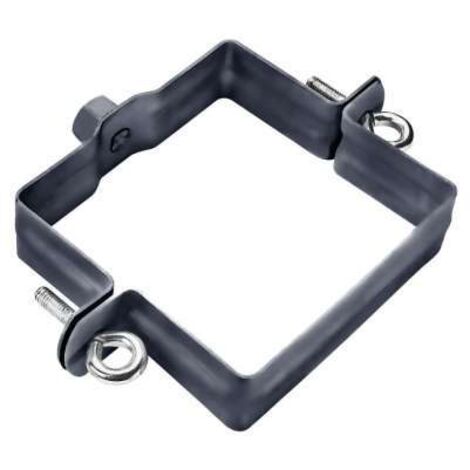 GRÖMO ALUSTAR Fallrohrschelle SX Anthrazit quadratisch 100x100 mit Gewindemutter M10, 83791