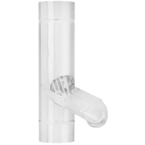 GRÖMO ALUSTAR Regenwasserklappe Weiß ø80 mit V2A Sieb, SX (glatt), 82734