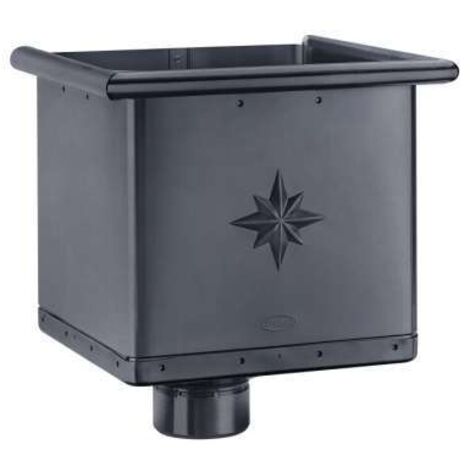 GRÖMO ALUSTAR Wasserfangkasten Anthrazit ø100 kubisch exzentrisch, SX (glatt), 82811
