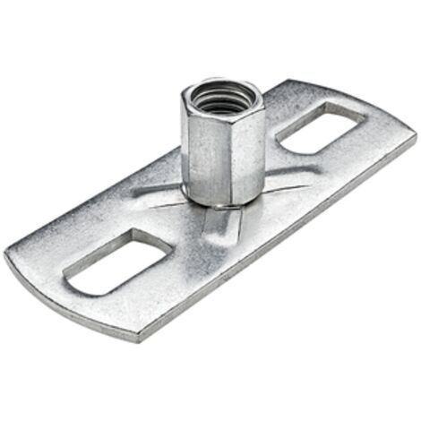 GRÖMO® Grundplatte Edelstahl 75 x 25 x 3mm SW 13 mit Gewindemutter M10, 54219