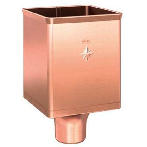 GRÖMO Kupfer Design-Wasserfangkasten CU ø100 mit Stern 240x240x336, 61188