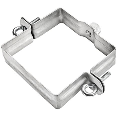 GRÖMO® Verzinkte Fallrohrschelle quadratisch 120x120 mit Gewindemutter M10, 51228