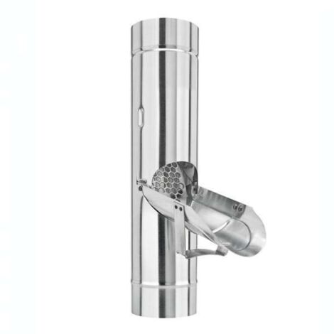 GRÖMO ZINK Regenwasserklappe ø80mm aus TITANZINK mit Griff und Edelstahlsieb, 62814