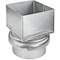 GRÖMO ZINK Übergangsstück Kasten TITANZINK 80x80 auf ø100 mm, 63701