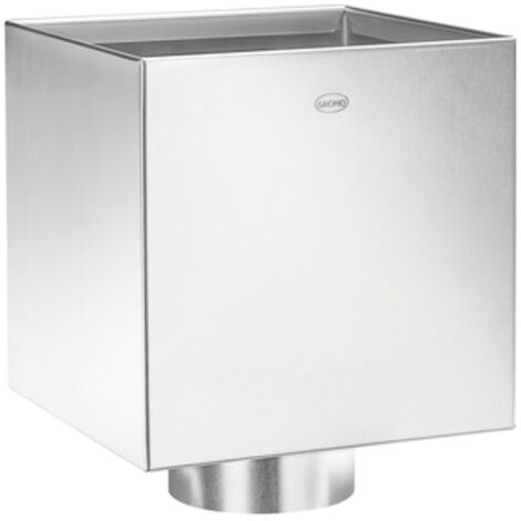 GRÖMO® Zink Wasserfangkasten ø100 Flachdach kubisch mit Zulauf ø110, Dichtung 200x200x200, 63172