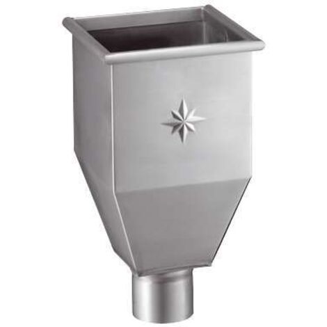 GRÖMO ZINK Wasserfangkasten lang TITANZINK ø100 mit Stern 220x220x385, 63018