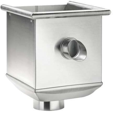 GRÖMO ZINK Wasserfangkasten TITANZINK ø100 kubisch, exzentrisch und Überlauf 240x240x283, 62733
