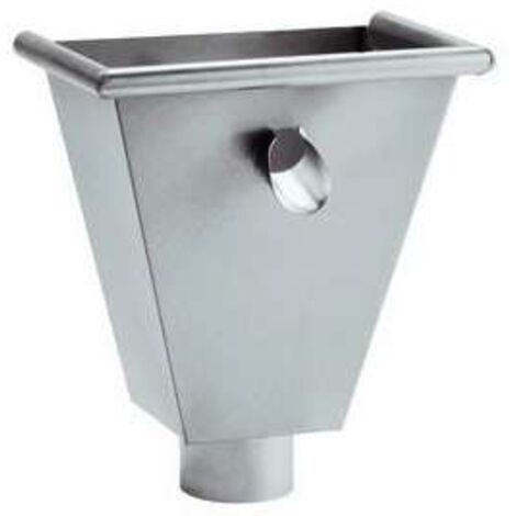 GRÖMO ZINK Wasserfangkasten TITANZINK ø100 wandanliegend eckig, Überlauf 300/140x200/140x330, 63983