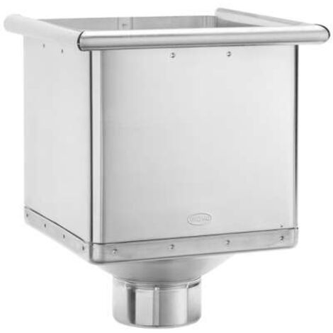 GRÖMO ZINK Wasserfangkasten TITANZINK ø80 kubisch, glatt 240x240x290, 63696