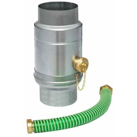 GRÖMO ZINK Wassersammler ø87 mit Schlauchpaket Regenwassersammler TITANZINK, 62677