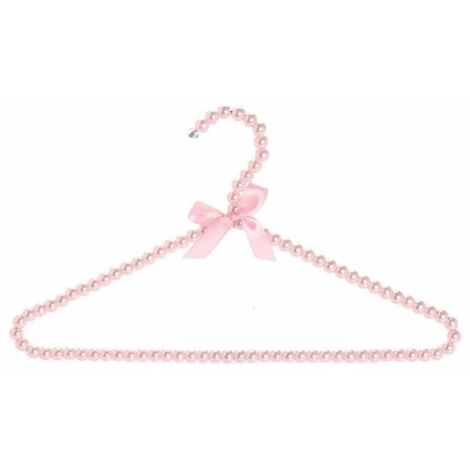 Perlen Kleiderbügel mit Hosenstange Hosenhalter für Kinder Mädchen Rosa 