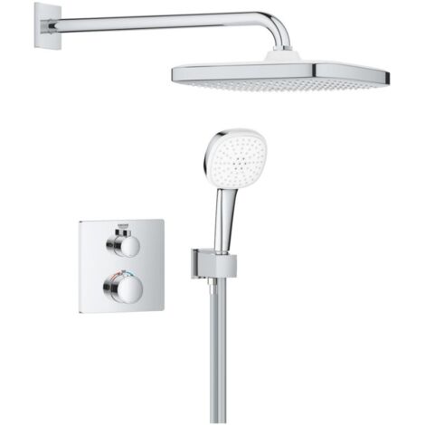 GROHE 10 399 500 TEMPESTA 250 Cube Grohtherm Conjunto empotrado con ducha mural Cromo - ref: 10 399 500