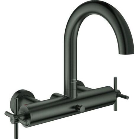 GROHE 2-Griff-Wannenbatt. Atrio 25268 Wandmontage Kreuz-Gr. hard graphite geb., 25268AL0