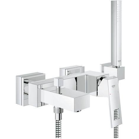 Grohe 23141000 Eurocube Miscelatore Monocomando Vasca/Doccia con Manopola Doccia, Cromo