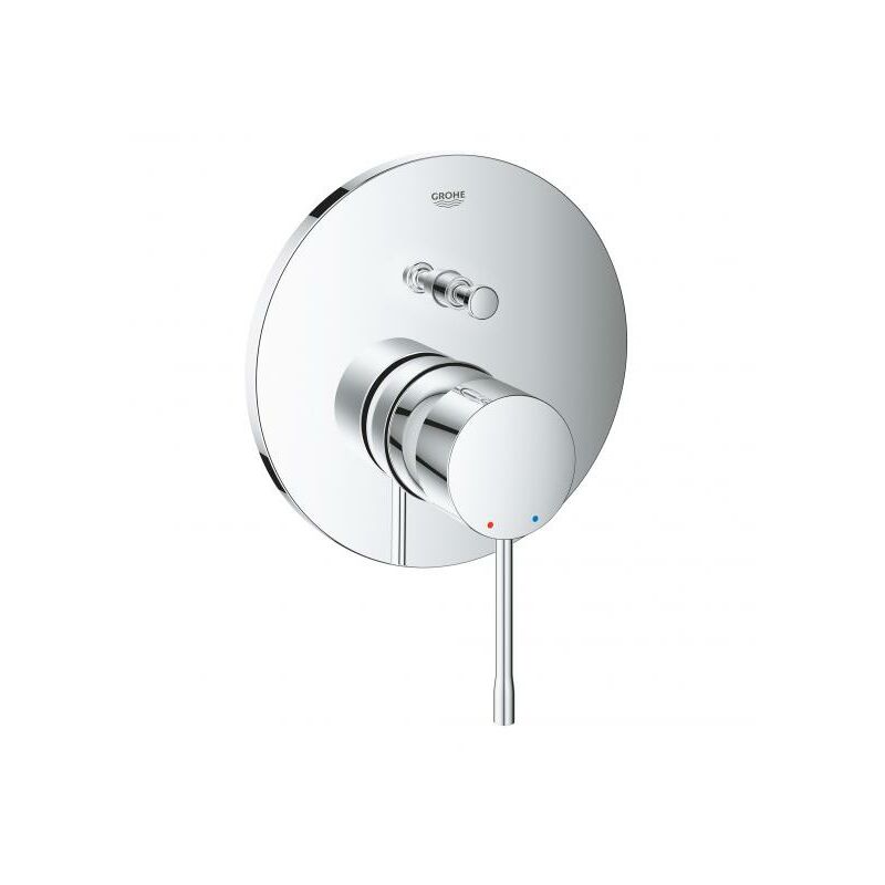 

Mezclador de baño Grohe Essence con una mano con accesorios premontados, roseta redonda, desviador automático baño/ducha, color: cromado - 24058001