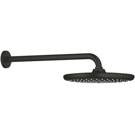 GROHE 26 668 243 TEMPESTA 250 Conjunto de ducha con brazo mural 380 mm, 1 chorro Negro Mate - ref: 26 668 243