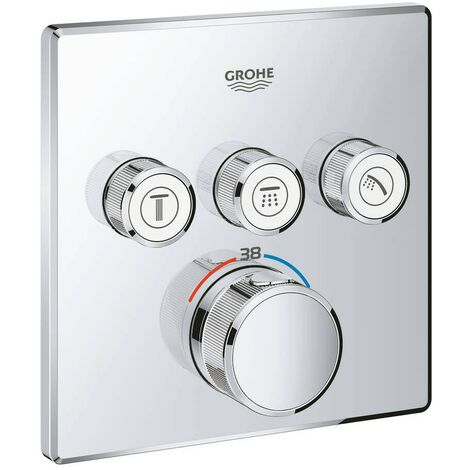 GROHE 29126000 - Grohtherm SmartControl Termostato para ducha o baño con instalación empotrada y tres válvulas