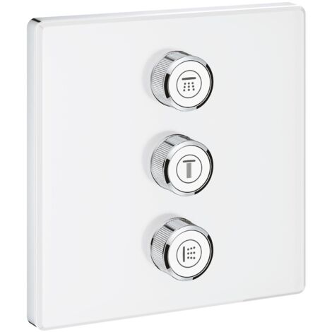 Grohe 29158LS0 Parte Esterna per Rubinetto da Incasso Triplo, Bianco, Squadrato