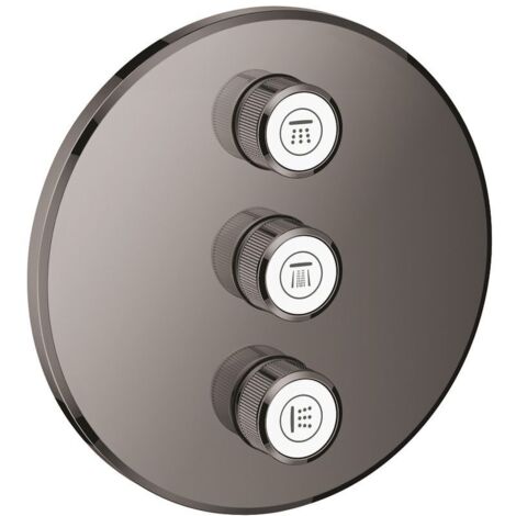 GROHE 3-fach UP-Ventil Grohtherm Smart Control 29122 FMS rund hard graphite, 29122A00