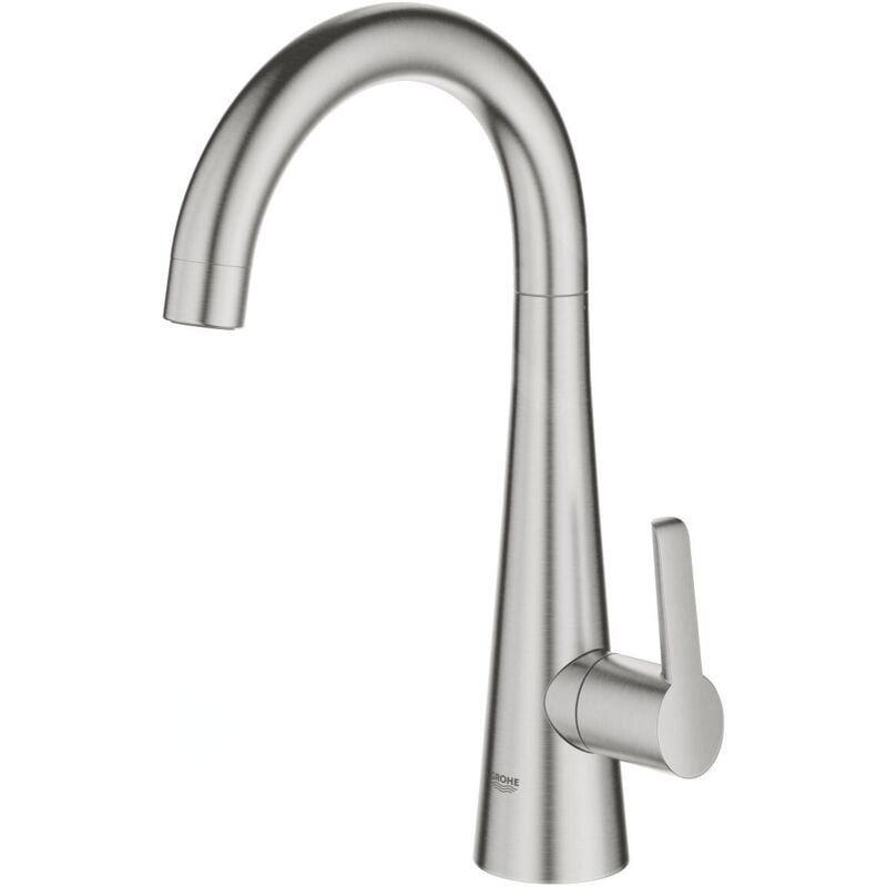 Grohe - Zedra - Robinet d'évier, eau froide avec fonction filtrante, supersteel 30026DC2