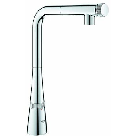 Mélangeur d'évier Grohe Zedra SmartControl, bec à jet laminaire, Coloris: acier super - 31593DC2