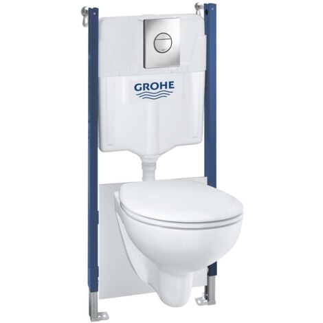 GROHE 39415000 - De ign en céramique olide, WC - Solide 5 en 1 avec - Conception de bord de céramique inodor, 3-6L, 1, 13m
