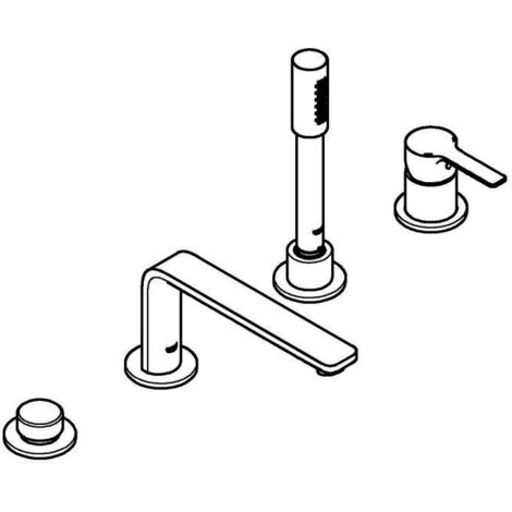 Grohe 4-Loch-Wannen-Kombination Lineare hard graphite gebürstet