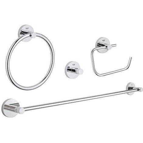 GROHE 40823001 - Set di accessori essenziali, 4 in 1, cromato
