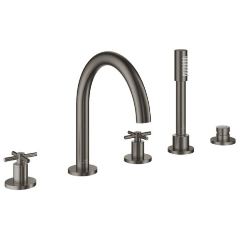 GROHE 5-L-Wannen-Kombin. Atrio 29408 FMS Kreuz-Griff hard graphite gebürstet, 29408AL0