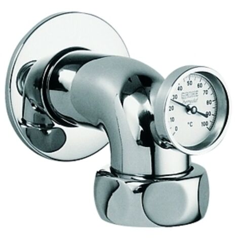Grohe Abgangsbogen 12444 Ausladung 90mm mit Thermometer 1 1/2"x5/4" chrom