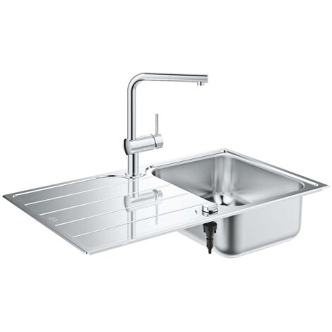 Grohe Abwäschen - Einbauspüle-Set K500 und Armatur Minta, gebürteter Edelstahl/Chrom 31573SD1