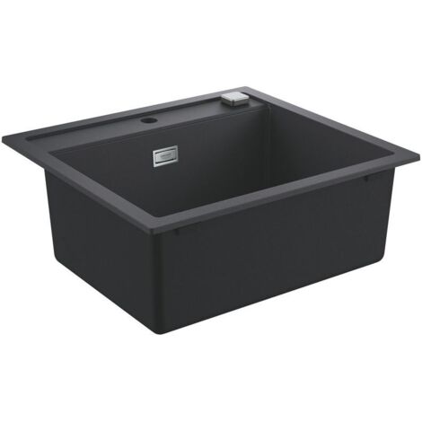 Grohe Abwäschen - Kompositspüle K700, Ablaufgarnitur mit Exzenterbedienung, 56x51 cm, schwarz Granit 31651AP0