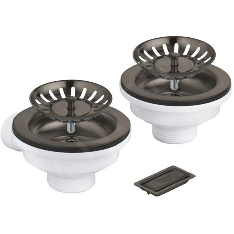 Grohe Accessoires - Garniture de vidage pour évier, Hard Graphite brossé 40997AL0