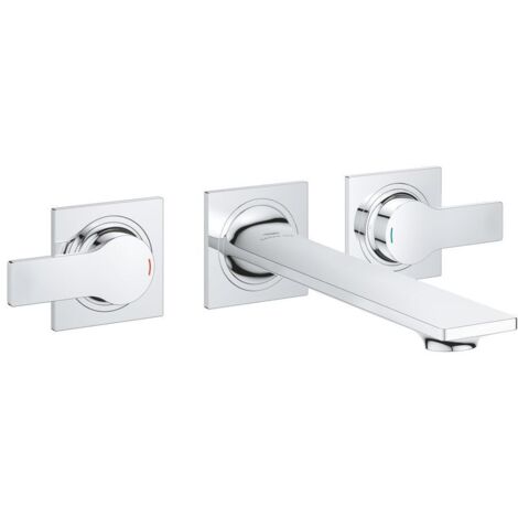 Grohe Allure 3-Loch-Waschtisch-Wandbatterie Chrom, Ausladung 208mm, Stichmaß 200mm, Fertigmontageset für 29025