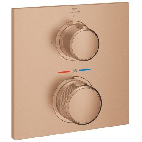 Grohe Allure Thermostat, Warm Sunset gebürstet, Fertigmontageset für Rapido SmartBox, 1 Absperrventil