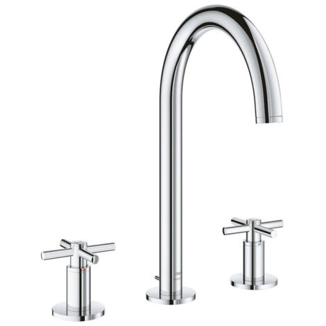 Grohe Atrio Mitigeur lavabo - M size - 3 trous - poignées croix - Chrome