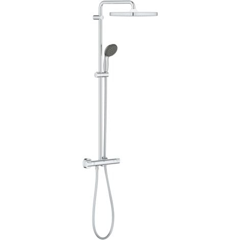 Grohe Barra de ducha Vitalio Start System 250 Cube con mezclador + teleducha de 2 chorros (26696000)